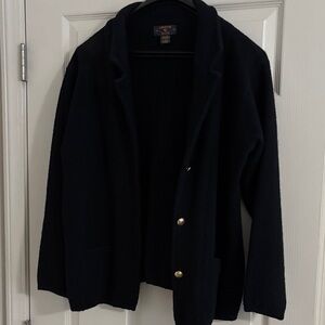 Charter Club Black Button-Up Jacket